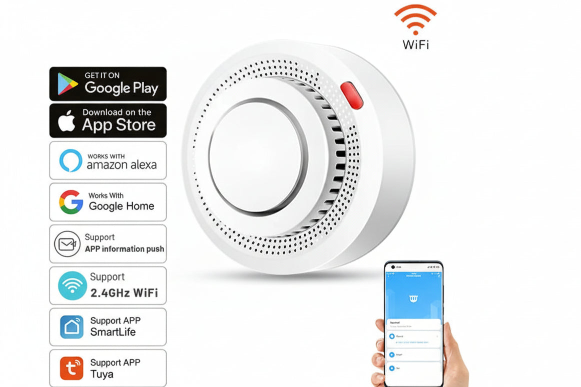 AiStealth™ Smart Smoke Detector – WiFi Fire & Smoke Alert System