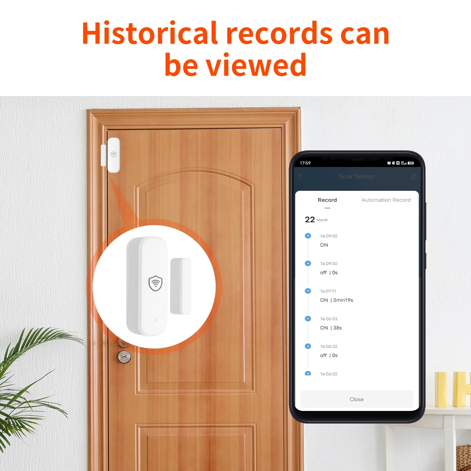 AiStealth™ Smart Door & Window Sensor (Wi-Fi, No Hub)