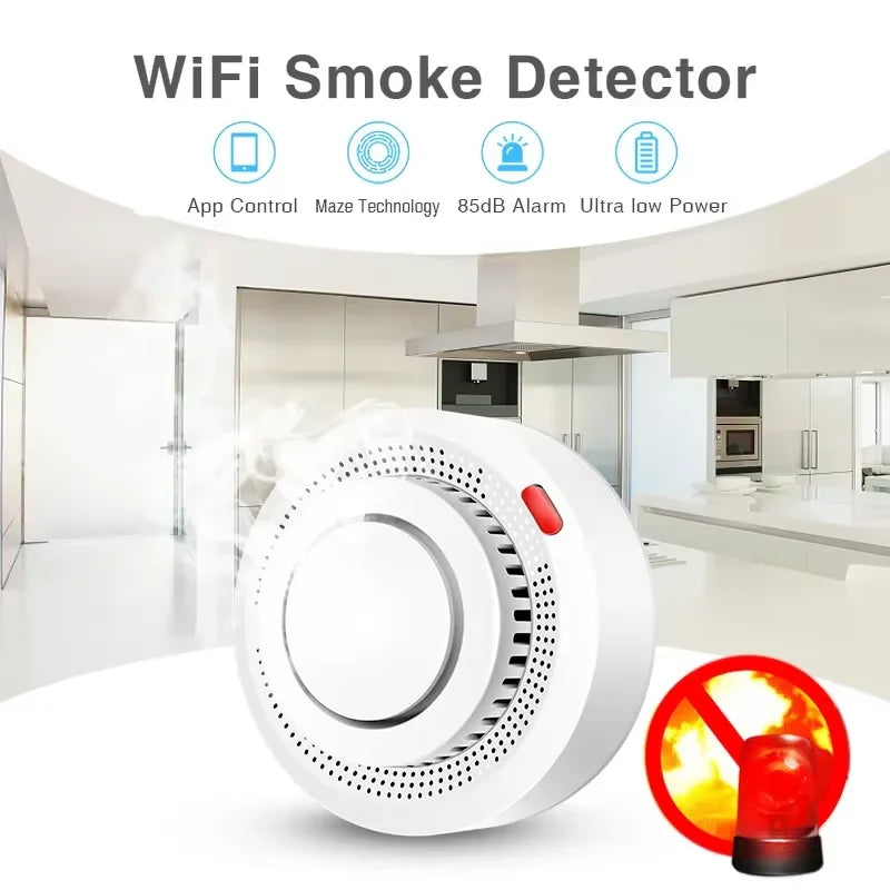 AiStealth™ Smart Smoke Detector – WiFi Fire & Smoke Alert System